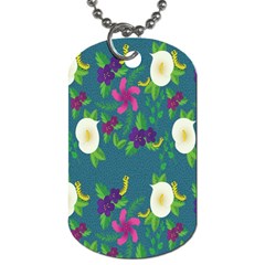 Caterpillar Flower Floral Leaf Rose White Purple Green Yellow Animals Dog Tag (two Sides) by Alisyart