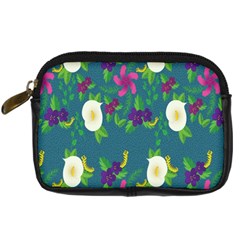 Caterpillar Flower Floral Leaf Rose White Purple Green Yellow Animals Digital Camera Cases