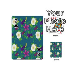 Caterpillar Flower Floral Leaf Rose White Purple Green Yellow Animals Playing Cards 54 (mini) 