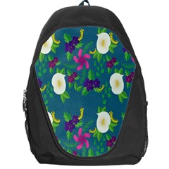 Caterpillar Flower Floral Leaf Rose White Purple Green Yellow Animals Backpack Bag