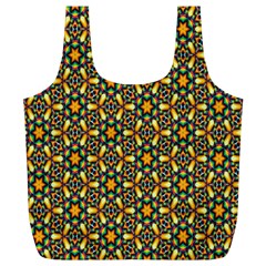 Caleidoskope Star Glass Flower Floral Color Gold Full Print Recycle Bags (l)  by Alisyart