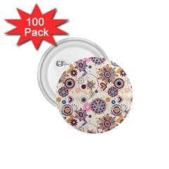 Flower Arrangements Season Floral Purple Love Heart 1 75  Buttons (100 Pack)  by Alisyart