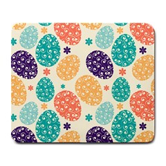 Egg Flower Floral Circle Orange Purple Blue Large Mousepads