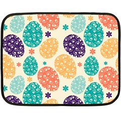 Egg Flower Floral Circle Orange Purple Blue Double Sided Fleece Blanket (mini) 