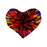 Color Batik Explosion Colorful Standard 16  Premium Heart Shape Cushions Back