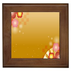 Flower Arrangements Season Floral Orange Framed Tiles