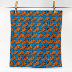 Fish Sea Beach Swim Orange Blue Face Towel