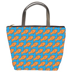 Fish Sea Beach Swim Orange Blue Bucket Bags