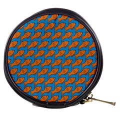 Fish Sea Beach Swim Orange Blue Mini Makeup Bags