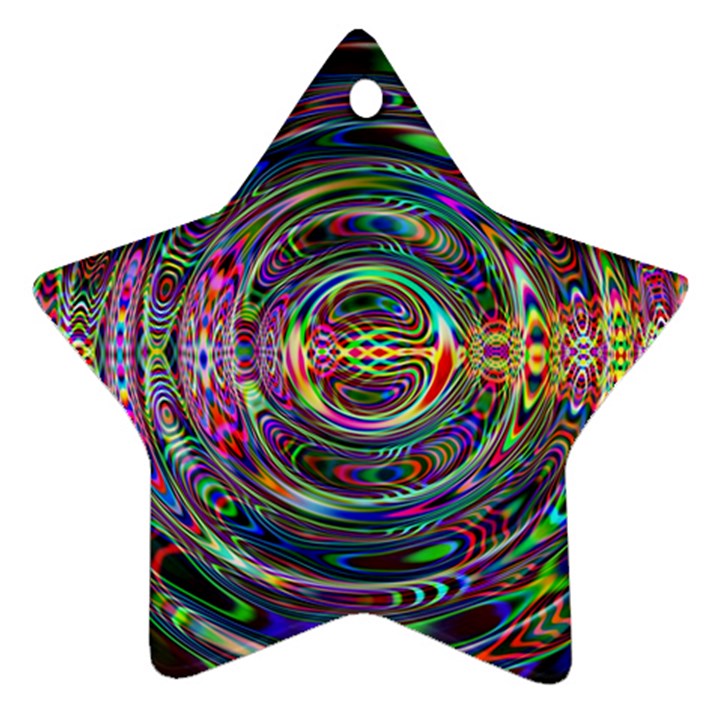 Wave Line Colorful Brush Particles Ornament (Star)