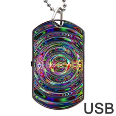 Wave Line Colorful Brush Particles Dog Tag Usb Flash (two Sides) by Amaryn4rt