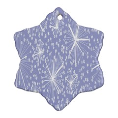 Floral Gray Springtime Flower Snowflake Ornament (two Sides)