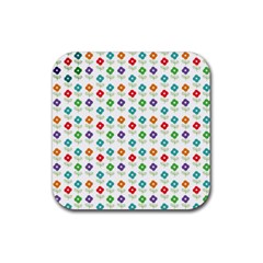 Flower Floral Sunflower Pink Blur Purple Yellow Green Rubber Coaster (square)  by Alisyart