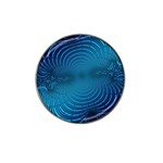 Abstract Fractal Blue Background Hat Clip Ball Marker Front