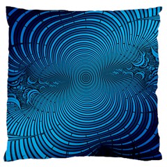 Abstract Fractal Blue Background Large Cushion Case (two Sides) by Amaryn4rt