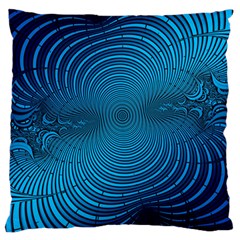 Abstract Fractal Blue Background Large Flano Cushion Case (two Sides) by Amaryn4rt