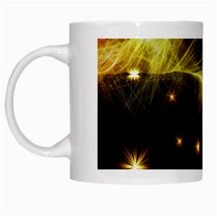 Particles Vibration Line Wave White Mugs by Amaryn4rt