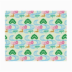 Flower Arrangements Season Sunflower Green Blue Pink Red Waves Small Glasses Cloth (2-side)