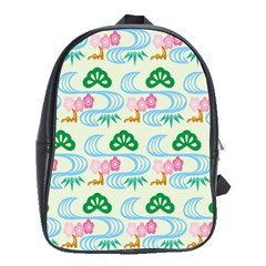 Flower Arrangements Season Sunflower Green Blue Pink Red Waves School Bags (xl)  by Alisyart