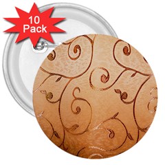 Texture Material Textile Gold 3  Buttons (10 Pack)  by Amaryn4rt