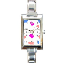 Glasses Blue Pink Brown Rectangle Italian Charm Watch by Alisyart