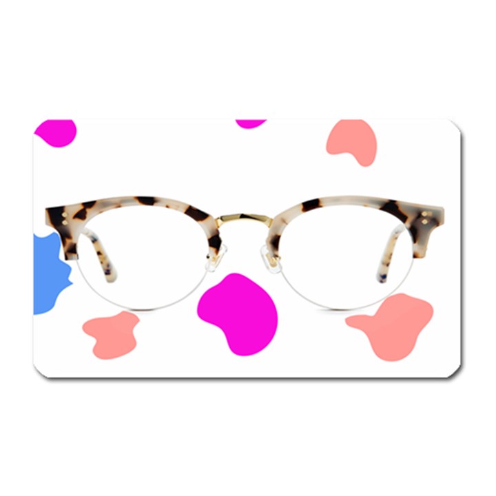 Glasses Blue Pink Brown Magnet (Rectangular)
