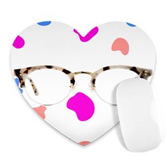 Glasses Blue Pink Brown Heart Mousepads