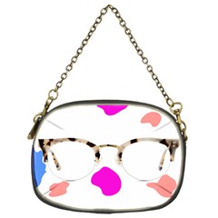 Glasses Blue Pink Brown Chain Purses (one Side) 