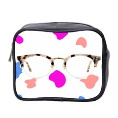 Glasses Blue Pink Brown Mini Toiletries Bag 2-side