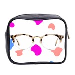 Glasses Blue Pink Brown Mini Toiletries Bag 2-Side Back