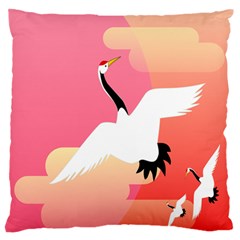 Goose Swan Pink Orange White Animals Fly Standard Flano Cushion Case (two Sides)