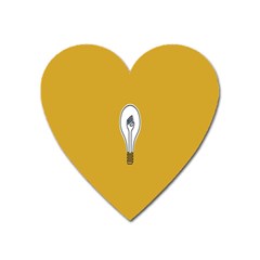 Idea Lamp White Orange Heart Magnet