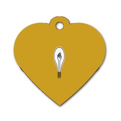 Idea Lamp White Orange Dog Tag Heart (two Sides) by Alisyart