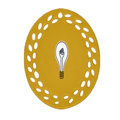 Idea Lamp White Orange Ornament (oval Filigree)