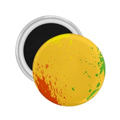 Paint Stains Spot Yellow Orange Green 2 25  Magnets