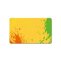 Paint Stains Spot Yellow Orange Green Magnet (name Card)