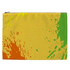 Paint Stains Spot Yellow Orange Green Cosmetic Bag (xxl) 