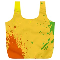 Paint Stains Spot Yellow Orange Green Full Print Recycle Bags (l)  by Alisyart