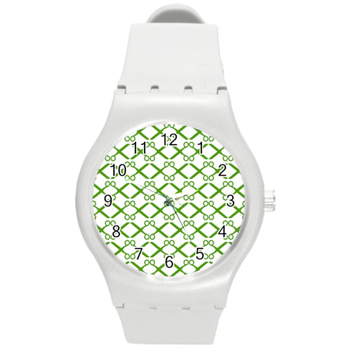 Scissor Green Round Plastic Sport Watch (M)