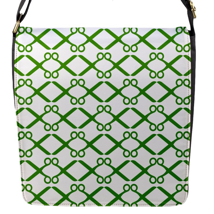 Scissor Green Flap Messenger Bag (S)