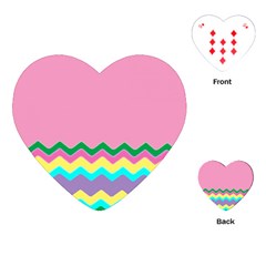 Easter Chevron Pattern Stripes Playing Cards (heart)  by Amaryn4rt