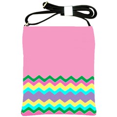 Easter Chevron Pattern Stripes Shoulder Sling Bags by Amaryn4rt