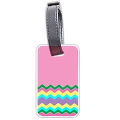 Easter Chevron Pattern Stripes Luggage Tags (one Side)  by Amaryn4rt