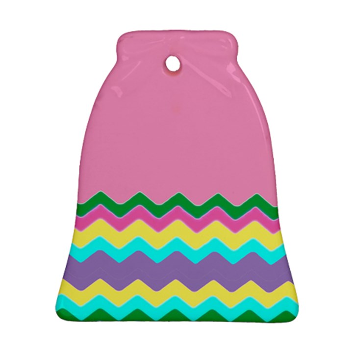 Easter Chevron Pattern Stripes Ornament (Bell)