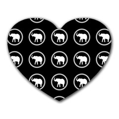 Elephant Wallpaper Pattern Heart Mousepads by Amaryn4rt