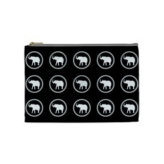 Elephant Wallpaper Pattern Cosmetic Bag (medium)  by Amaryn4rt