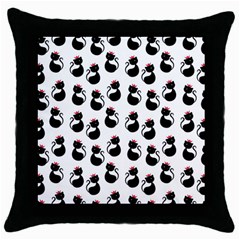 Cat Seamless Animal Pattern Throw Pillow Case (black) by Amaryn4rt