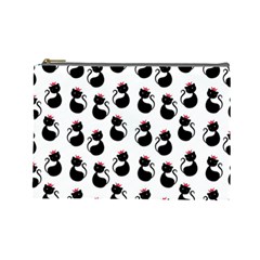 Cat Seamless Animal Pattern Cosmetic Bag (large)  by Amaryn4rt