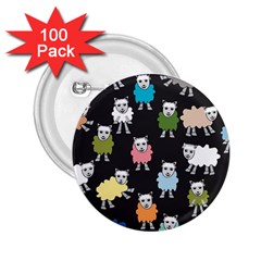 Sheep Cartoon Colorful 2 25  Buttons (100 Pack)  by Amaryn4rt