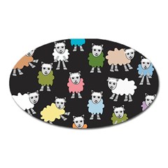 Sheep Cartoon Colorful Oval Magnet by Amaryn4rt